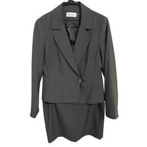 Two Piece Calvin Klein Gray Skirt Suit Set Women's No Size Read for Measurement‎